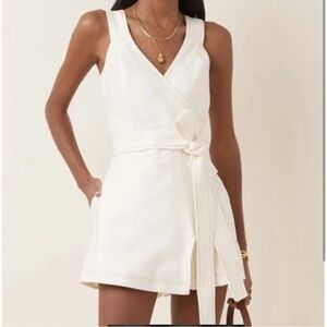 Alexis Catia Pleated Wrap Romper in White